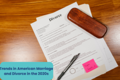 divorce documents on a table