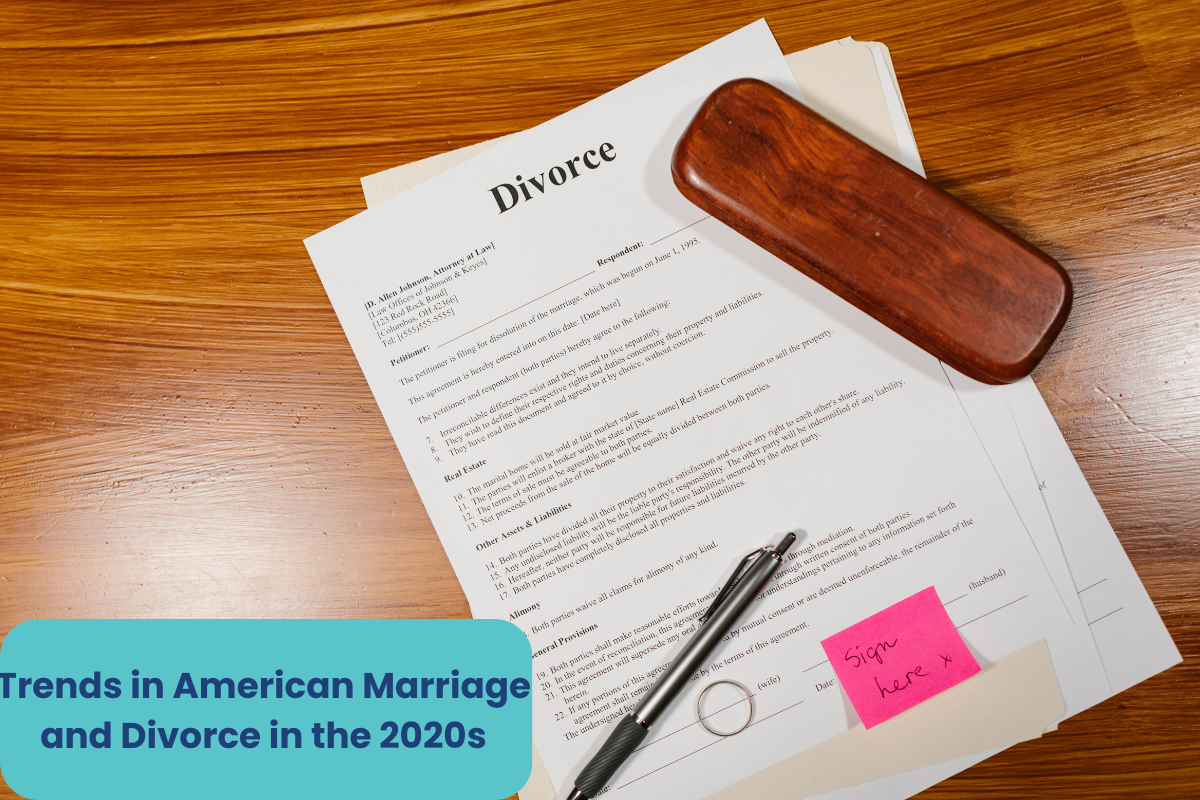 divorce documents on a table
