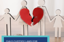 family figure with a broken heart - concept of child custody during divorce