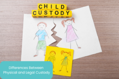 torn drawing on a table - a concept of child custody